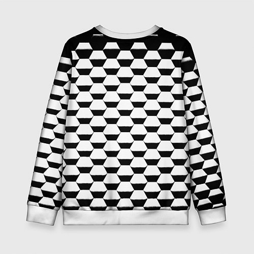 Детский свитшот Juventus геометрия черно белая / 3D-Белый – фото 2