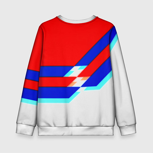 Детский свитшот Манчестер Юнайтед полосы геометрия / 3D-Белый – фото 2