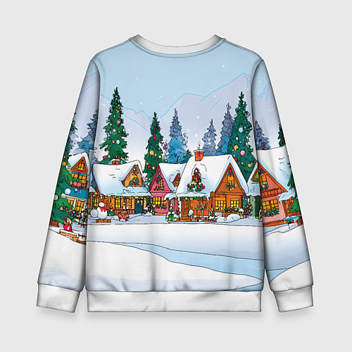 Детский свитшот Новогодник дворик / 3D-Белый – фото 2