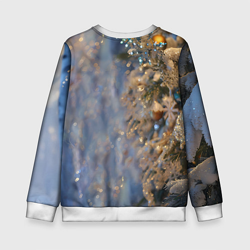 Детский свитшот Новогодняя лошадка в крапинку / 3D-Белый – фото 2