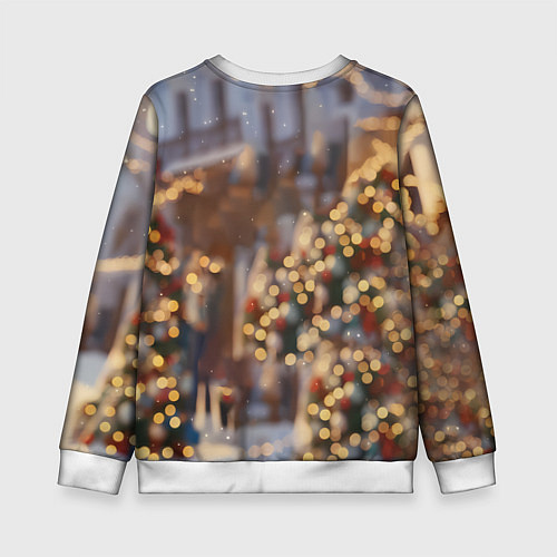 Детский свитшот Блондинка с новогодней лошадкой / 3D-Белый – фото 2