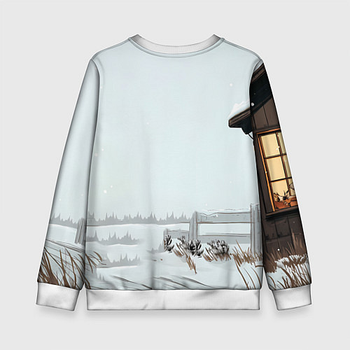 Детский свитшот Лошадка везет новогодние подарки / 3D-Белый – фото 2