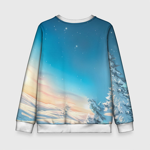 Детский свитшот Новогодняя лошадь в очках / 3D-Белый – фото 2