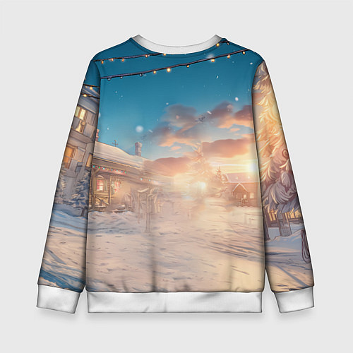 Детский свитшот Удивленная лошадь в очках / 3D-Белый – фото 2