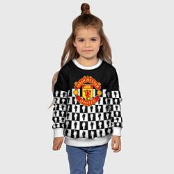 Свитшот детский Манчестер Юнайтед люди паттерн, цвет: 3D-белый — фото 2