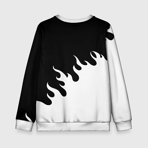 Детский свитшот Ювентус огонь текстура / 3D-Белый – фото 2