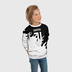 Свитшот детский Ювентус огонь текстура, цвет: 3D-белый — фото 2