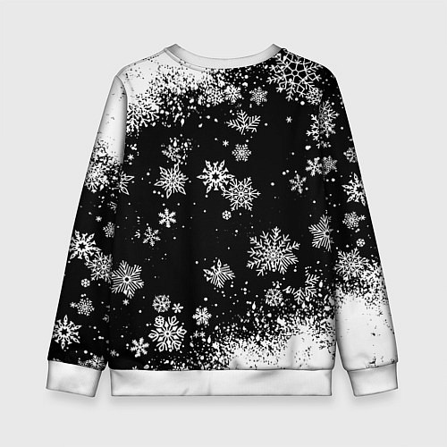 Детский свитшот Манчестер сити снежинки новый год / 3D-Белый – фото 2