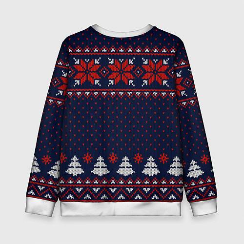 Детский свитшот Новогодний вязаный узор / 3D-Белый – фото 2