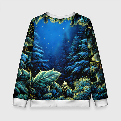 Детский свитшот С новым годом - елочные ветки / 3D-Белый – фото 2