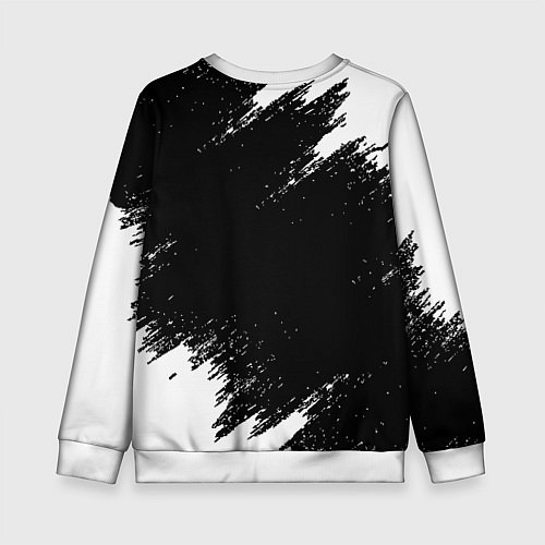 Детский свитшот Реал Мадрид черно белые краски / 3D-Белый – фото 2