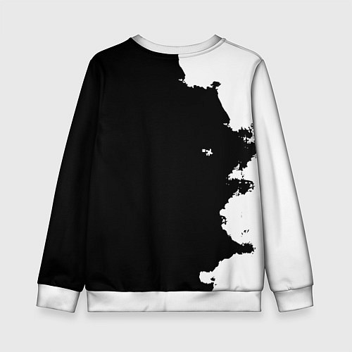 Детский свитшот Реал Мадрид черно белые краски / 3D-Белый – фото 2