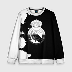 Свитшот детский Реал Мадрид черно белые краски, цвет: 3D-белый
