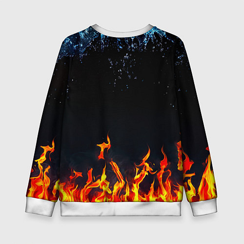 Детский свитшот Манчестер Юнайтед лёд и огонь / 3D-Белый – фото 2