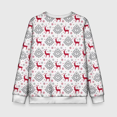 Детский свитшот Олени среди елей / 3D-Белый – фото 2