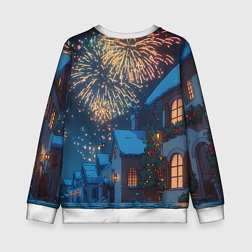 Детский свитшот Праздничный новогодний салют / 3D-Белый – фото 2