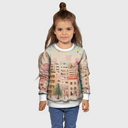 Свитшот детский Объемный новогодний город, цвет: 3D-белый — фото 2