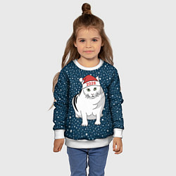 Свитшот детский Кот мем - 2026, цвет: 3D-белый — фото 2