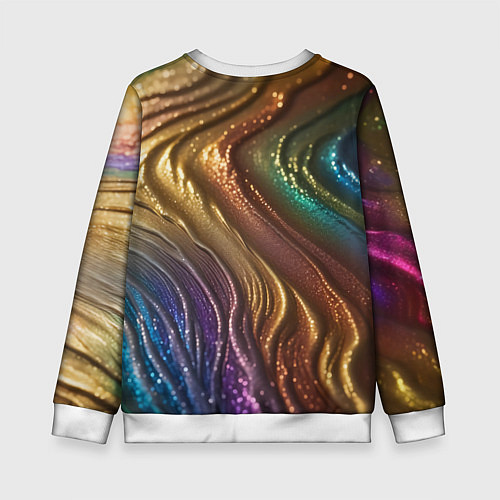 Детский свитшот Сморщенные складочки жидкости / 3D-Белый – фото 2