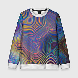 Свитшот детский Абстрактная рябь, цвет: 3D-белый