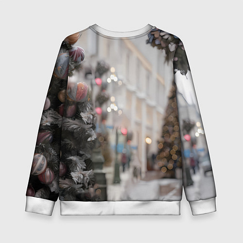 Детский свитшот Новогодняя лошадка у елки / 3D-Белый – фото 2