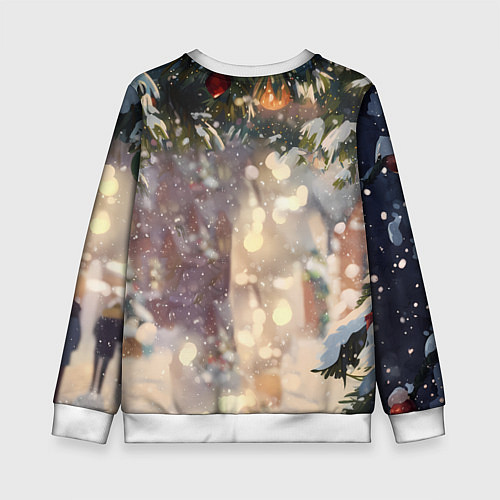 Детский свитшот Новогодняя аниме лошадка / 3D-Белый – фото 2