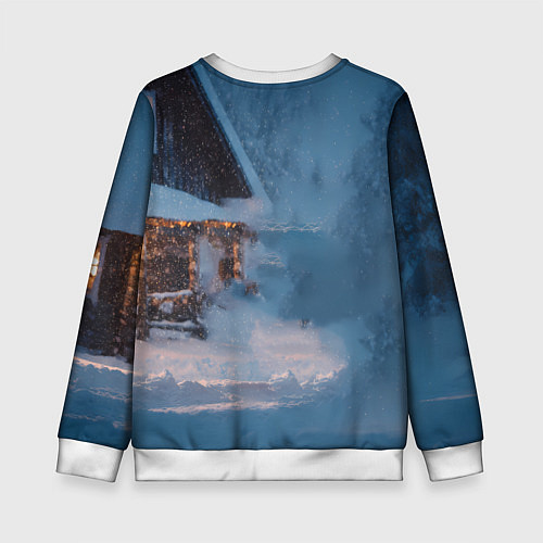 Детский свитшот Лошадь у избы / 3D-Белый – фото 2