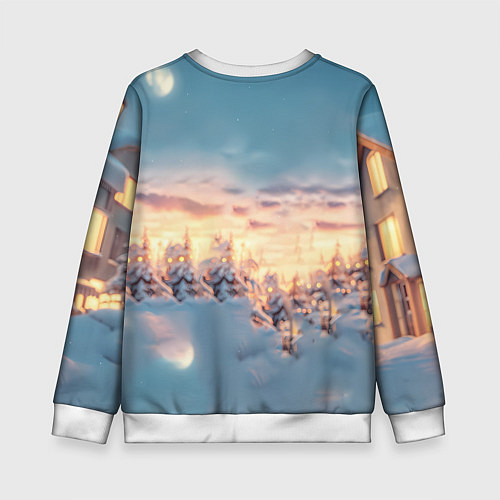 Детский свитшот Счастливая новогодняя лошадь / 3D-Белый – фото 2