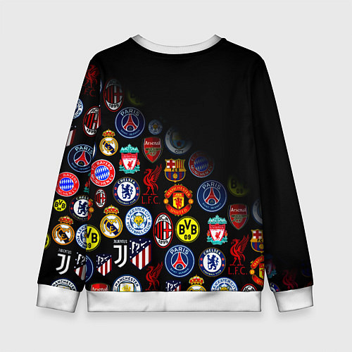 Детский свитшот Манчестер логотипы команд / 3D-Белый – фото 2