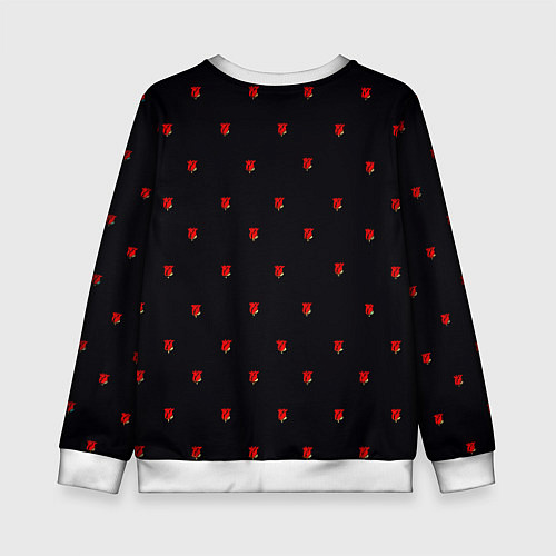 Детский свитшот Манчестер Юнайтед розы текстура / 3D-Белый – фото 2