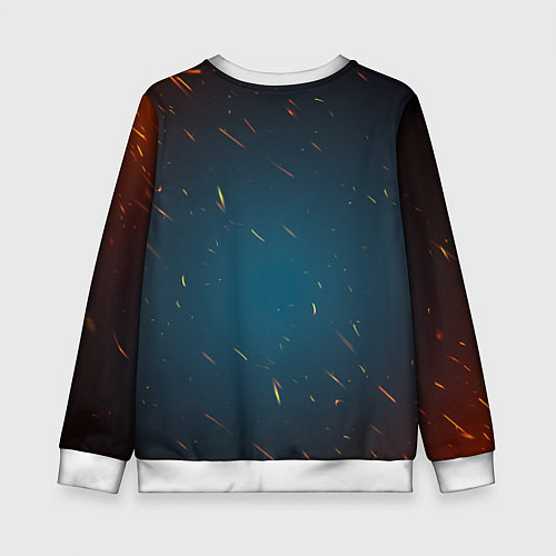 Детский свитшот Огненная лошадь киборг / 3D-Белый – фото 2