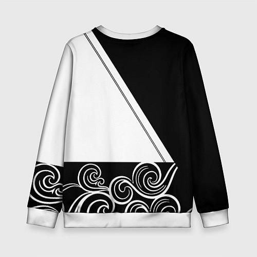 Детский свитшот Ювентус геометрия полосы текстура / 3D-Белый – фото 2