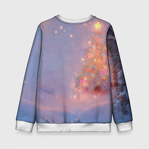 Детский свитшот Лисичка Новый год / 3D-Белый – фото 2