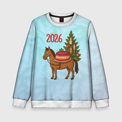 Детский свитшот Салат Под шубой на новогодней лошади 2026