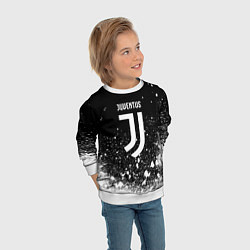 Свитшот детский Ювентус всплеск белых красок, цвет: 3D-белый — фото 2