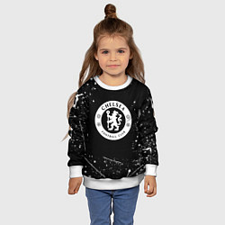 Свитшот детский Челси белые краски всплеск, цвет: 3D-белый — фото 2