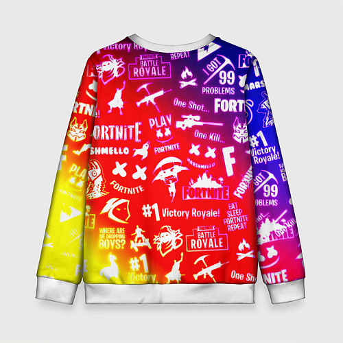 Детский свитшот Фортнайт ювентус градиент / 3D-Белый – фото 2