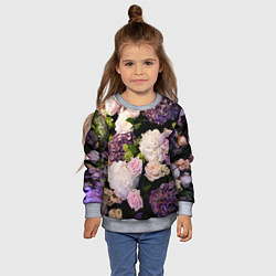 Свитшот детский Весенние цветы, цвет: 3D-меланж — фото 2