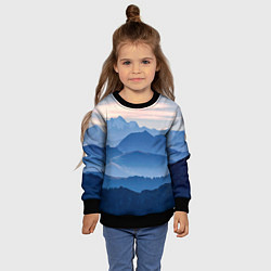 Свитшот детский Горы, цвет: 3D-черный — фото 2