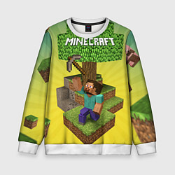 Свитшот детский Minecraft Tree, цвет: 3D-белый