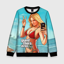 Свитшот детский GTA 5: Selfie Girl, цвет: 3D-черный