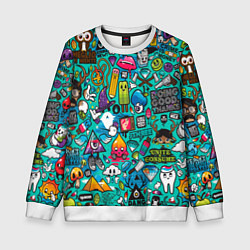Свитшот детский Стикербомбинг, цвет: 3D-белый