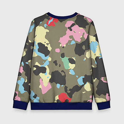 Детский свитшот Камуфляж: микс цветов / 3D-Синий – фото 2