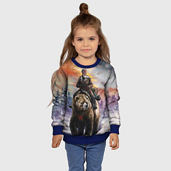 Свитшот детский Красноармеец на медведе, цвет: 3D-синий — фото 2