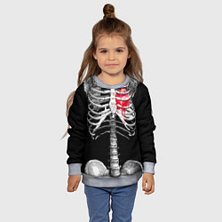 Свитшот детский Скелет с сердцем, цвет: 3D-меланж — фото 2