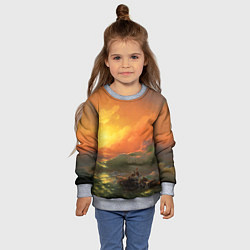 Свитшот детский Айвазовский - 9 Вал, цвет: 3D-меланж — фото 2