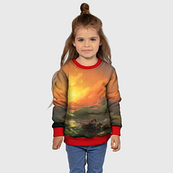 Свитшот детский Айвазовский - 9 Вал, цвет: 3D-красный — фото 2