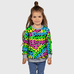 Свитшот детский Drop Dead: Acid Pattern, цвет: 3D-меланж — фото 2