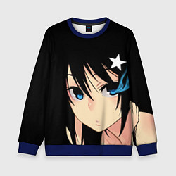 Свитшот детский Black Rock Shooter - глаза Мато Курои, цвет: 3D-синий