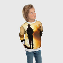 Свитшот детский Вечерний рыбак, цвет: 3D-белый — фото 2